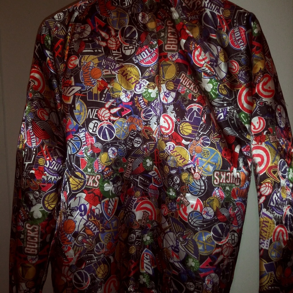 This is a UNK all teams nba jacket